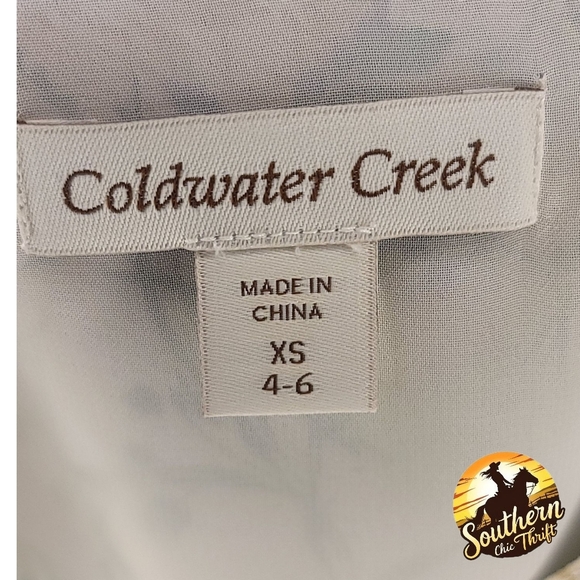 ✨️NWT✨️ Coldwater Creek - XS Green, Off White, Blue Blouse - Picture 4 of 6